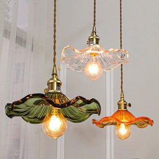 Nerisse Suspension en Verre et Laiton Vintage