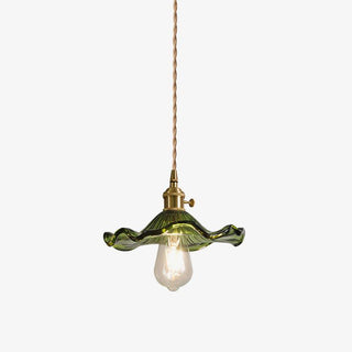 Nerisse Suspension en Verre et Laiton Vintage