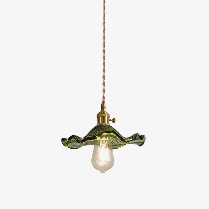 Nerisse Suspension en Verre et Laiton Vintage
