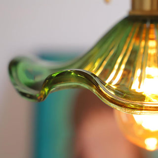 Nerisse Suspension en Verre et Laiton Vintage