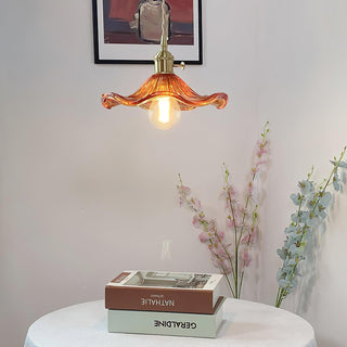 Nerisse Suspension en Verre et Laiton Vintage