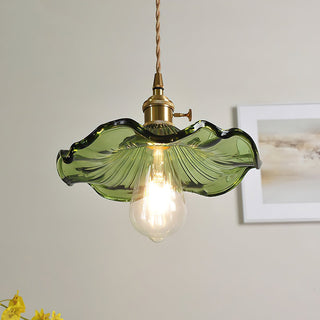 Nerisse Suspension en Verre et Laiton Vintage