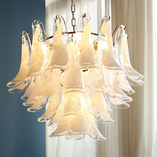 Aurora Lustre Murano Verre Feuille Doré