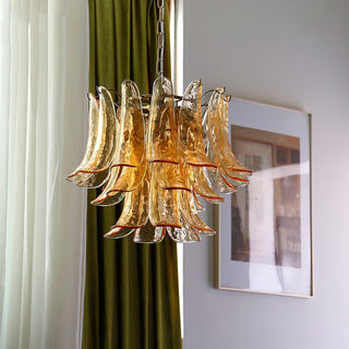 Aurora Lustre Murano Verre Feuille Doré