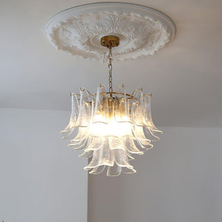 Aurora Lustre Murano Verre Feuille Doré