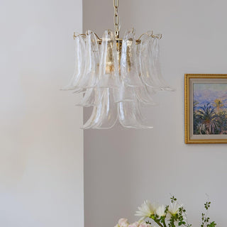 Aurora Lustre Murano Verre Feuille Doré
