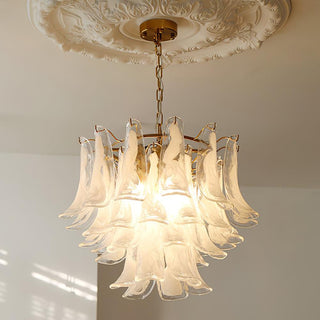 Aurora Lustre Murano Verre Feuille Doré