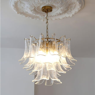 Aurora Lustre Murano Verre Feuille Doré