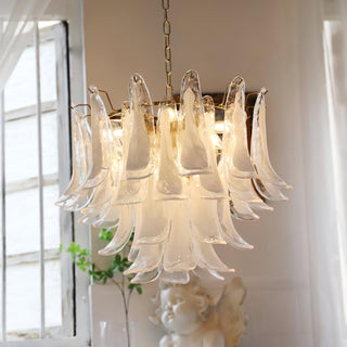 Aurora Lustre Murano Verre Feuille Doré