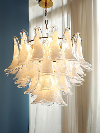 Aurora Lustre Murano Verre Feuille Doré
