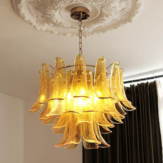 Aurora Lustre Murano Verre Feuille Doré