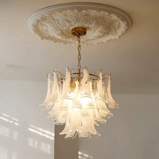 Aurora Lustre Murano Verre Feuille Doré