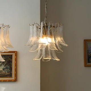 Aurora Lustre Murano Verre Feuille Doré
