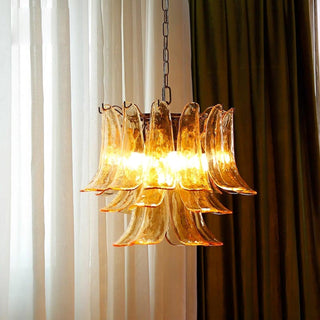 Aurora Lustre Murano Verre Feuille Doré