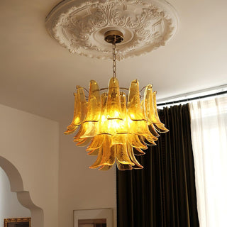 Aurora Lustre Murano Verre Feuille Doré
