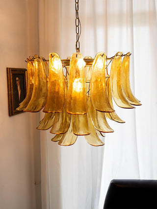 Aurora Lustre Murano Verre Feuille Doré
