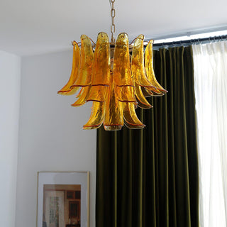 Aurora Lustre Murano Verre Feuille Doré