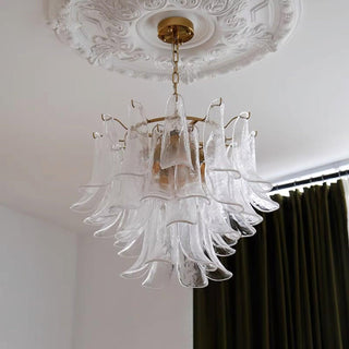Aurora Lustre Murano Verre Feuille Doré