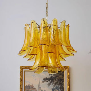 Aurora Lustre Murano Verre Feuille Doré
