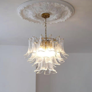 Aurora Lustre Murano Verre Feuille Doré