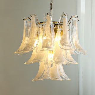 Aurora Lustre Murano Verre Feuille Doré