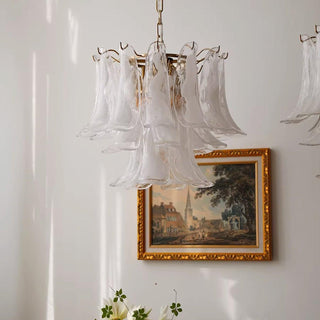 Aurora Lustre Murano Verre Feuille Doré