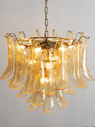 Aurora Lustre Murano Verre Feuille Doré