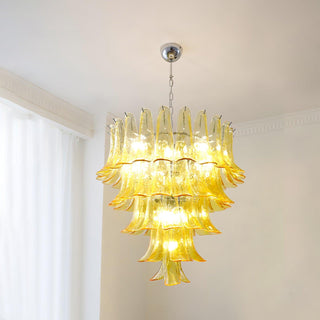 Aurora Lustre Murano Verre Feuille Doré