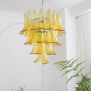 Aurora Lustre Murano Verre Feuille Doré