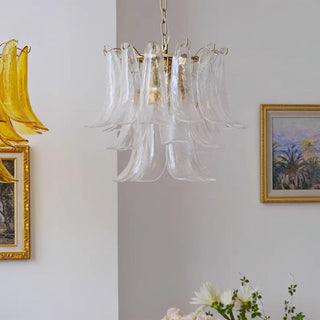 Aurora Lustre Murano Verre Feuille Doré