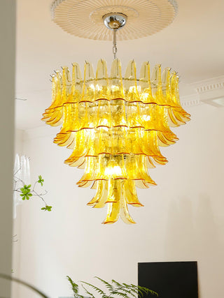 Aurora Lustre Murano Verre Feuille Doré