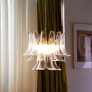 Aurora Lustre Murano Verre Feuille Doré