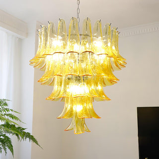 Aurora Lustre Murano Verre Feuille Doré