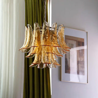 Aurora Lustre Murano Verre Feuille Doré