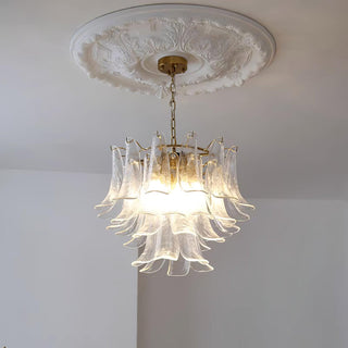 Aurora Lustre Murano Verre Feuille Doré