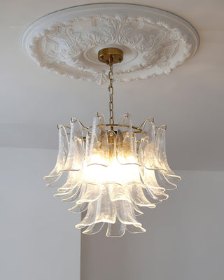 Aurora Lustre Murano Verre Feuille Doré