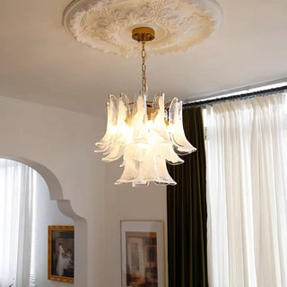 Aurora Lustre Murano Verre Feuille Doré
