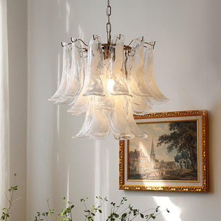 Aurora Lustre Murano Verre Feuille Doré