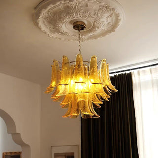 Aurora Lustre Murano Verre Feuille Doré