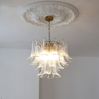 Aurora Lustre Murano Verre Feuille Doré