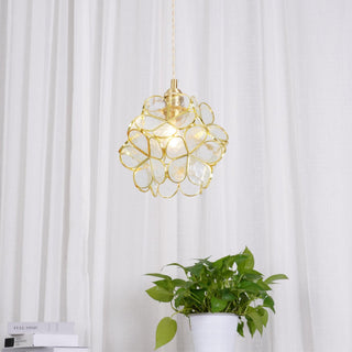 Lustra Suspension en Verre en Forme de Pétale pour Cuisine-Luire