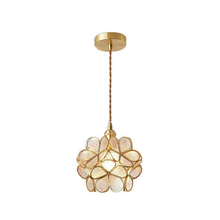 Lustra Suspension en Verre en Forme de Pétale pour Cuisine-Luire