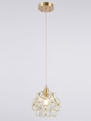 Lustra Suspension en Verre en Forme de Pétale pour Cuisine-Luire