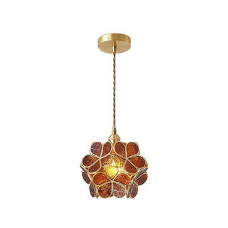 Lustra Suspension en Verre en Forme de Pétale pour Cuisine-Luire