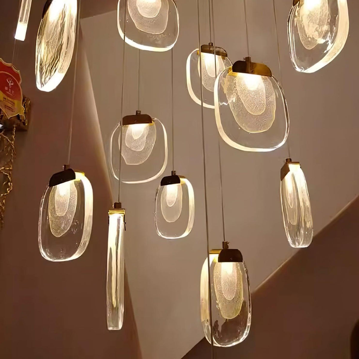 Avesia Minimalist Glass Pendant Light Staircase-Neutral Decor