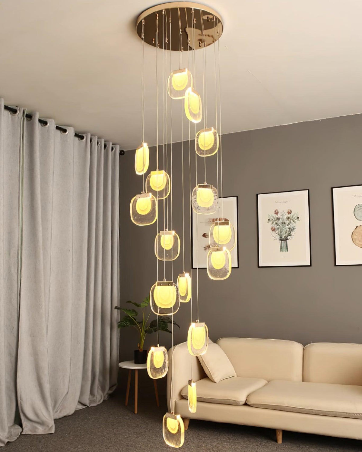 Avesia Minimalist Glass Pendant Light Staircase-Neutral Decor