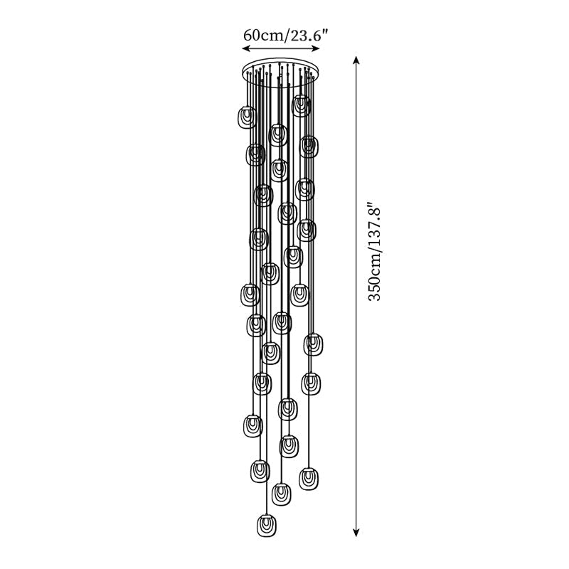 Avesia Minimalist Glass Pendant Light Staircase-Neutral Decor