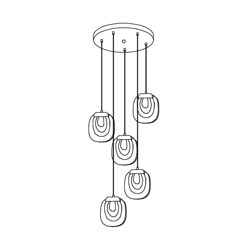 Avesia Minimalist Glass Pendant Light Staircase-Neutral Decor