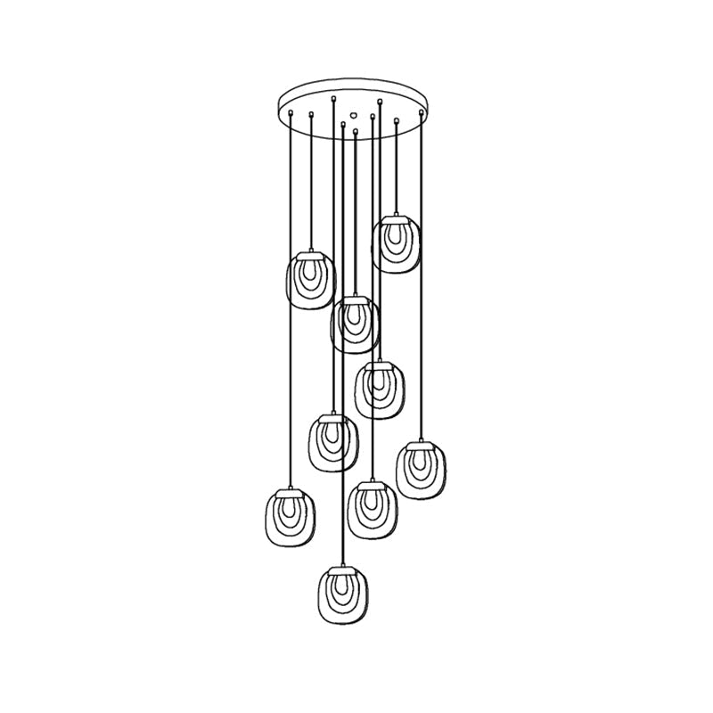 Avesia Minimalist Glass Pendant Light Staircase-Neutral Decor