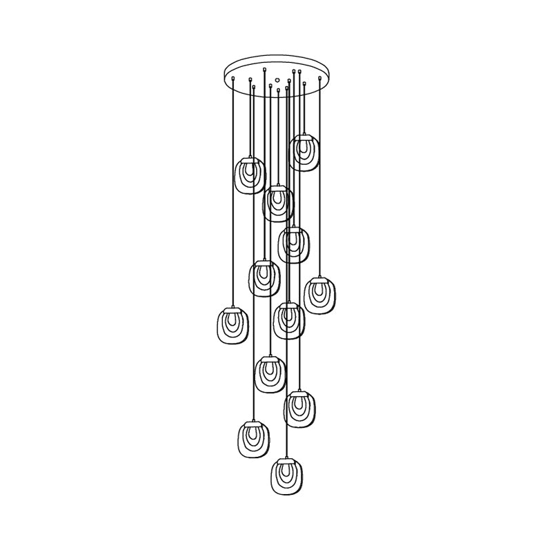 Avesia Minimalist Glass Pendant Light Staircase-Neutral Decor
